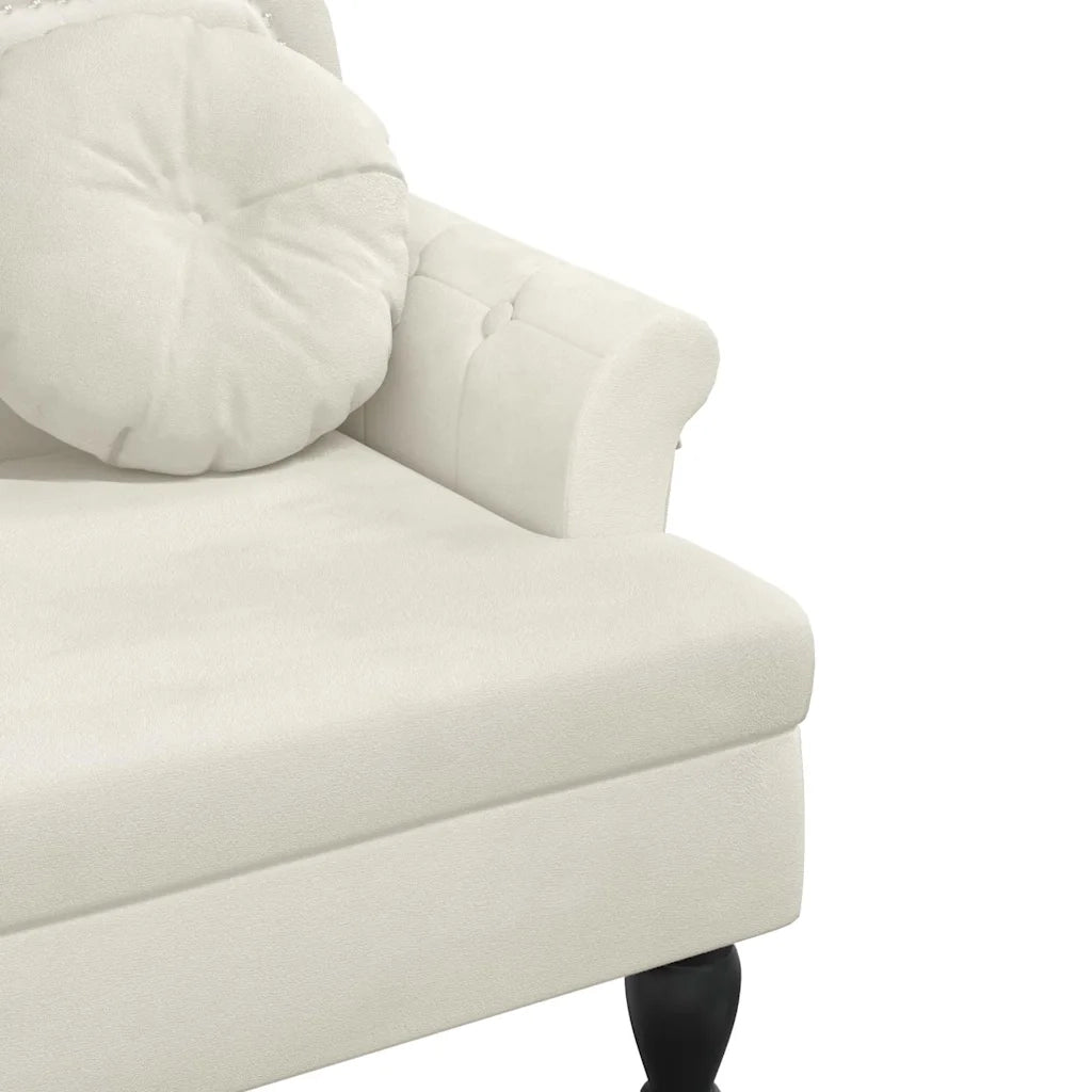 Panca con Cuscini Crema 120,5x65x75 cm in Velluto 372147