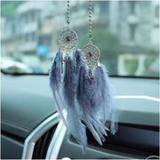Specchio Retrovisore Decorativo da Appendere Cattura Sogni Decorazione Interna Pendente per Donne (Grigio)