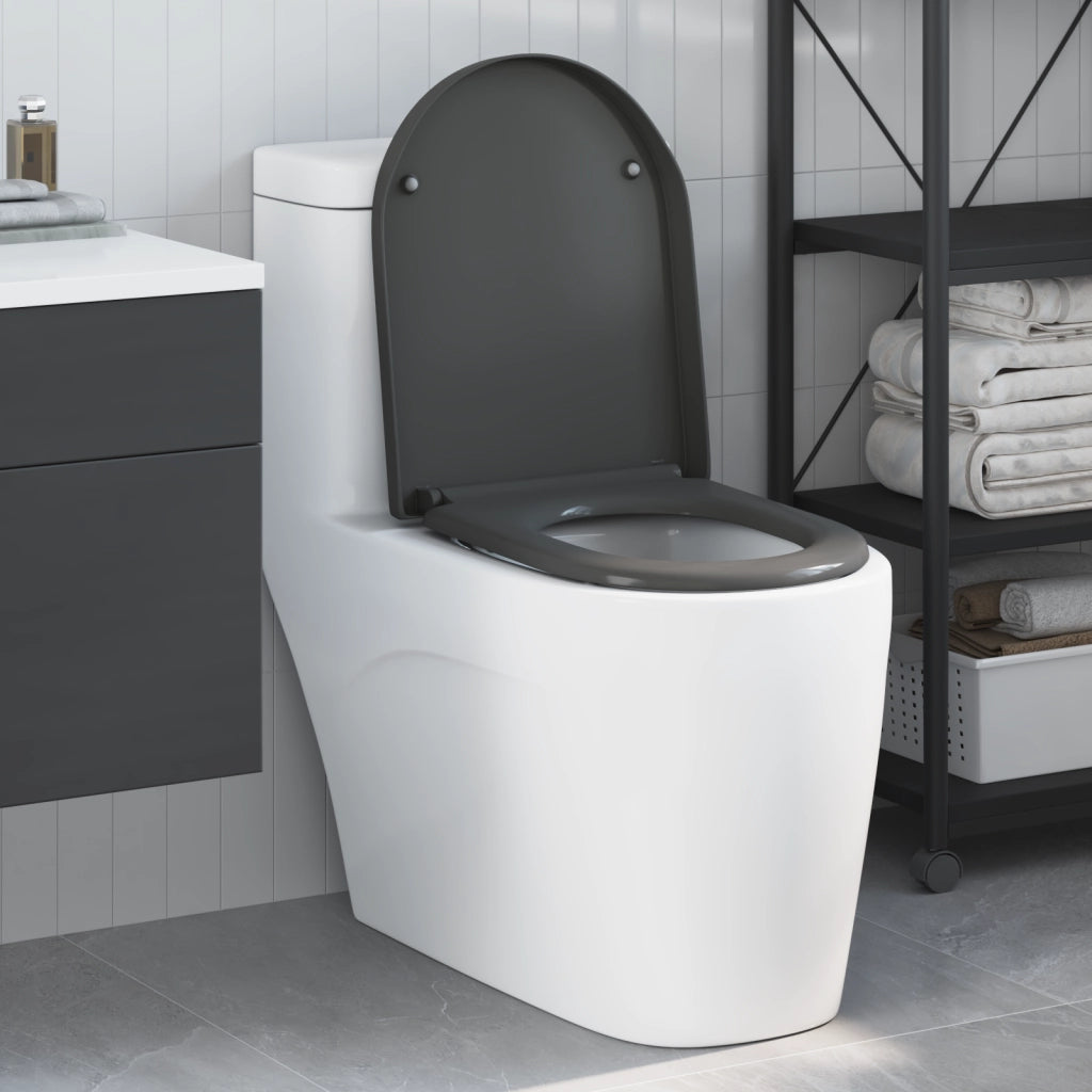 Toilette a rilascio rapido con chiusura morbida in Duroplast Antracite
