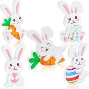 Set di decorazioni di Pasqua in legno - 5 pezzi - Tavoliere decorativi con forma di coniglio - Decorazioni di Pasqua - Atmosfera festiva