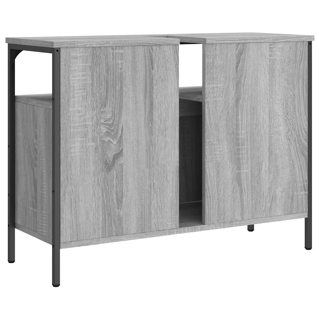 Mobile Lavabo Bagno Grigio Sonoma 80x30x60 cm Legno Multistrato 842444