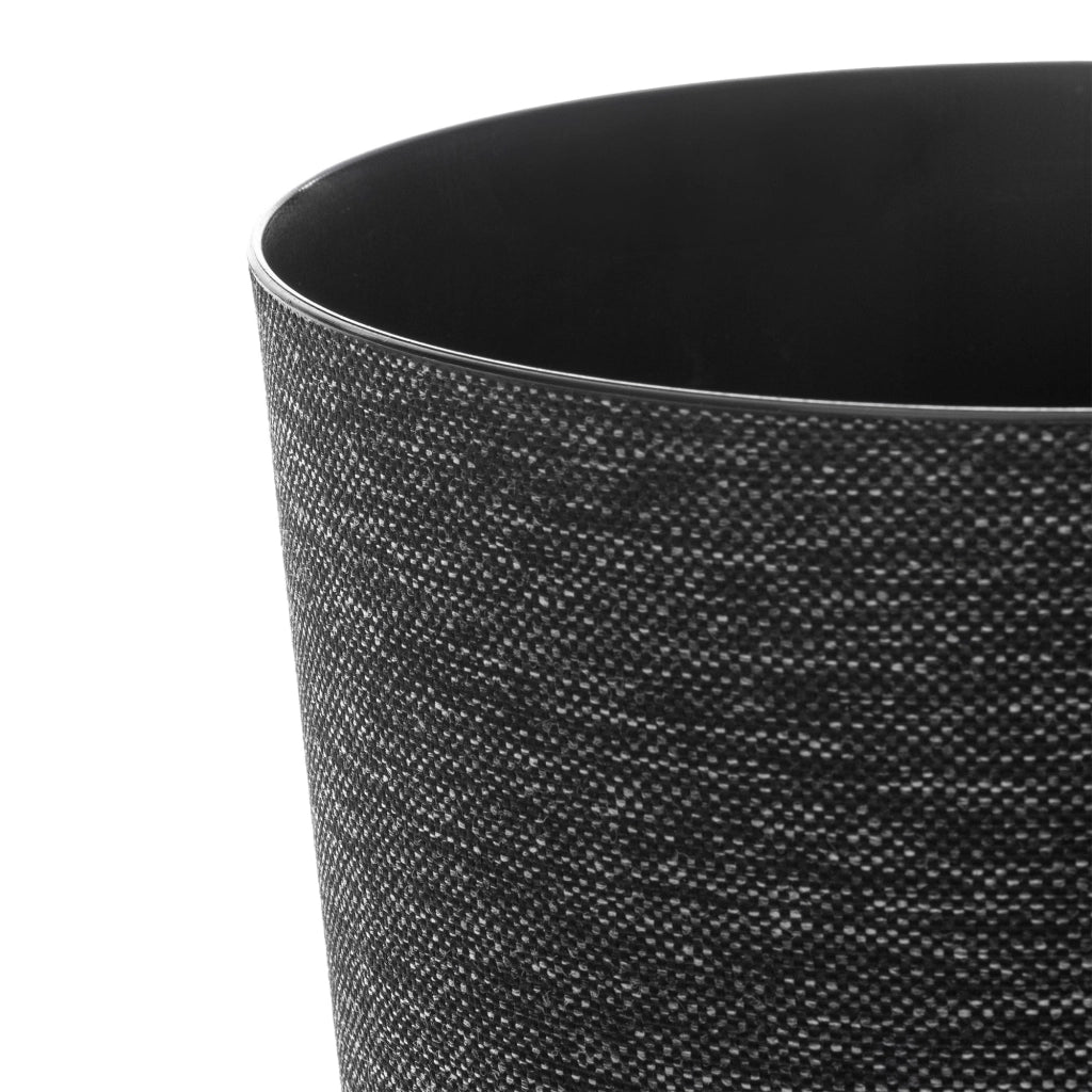 Vaso da fiori KADAX, supporto per fiori, rotondo, nero, fantasia in tessuto, 19 cm