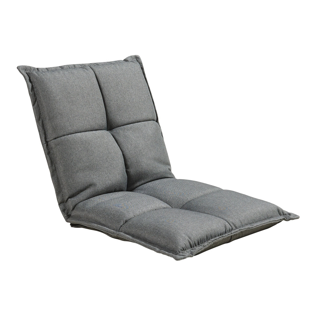 Set di 2 Sedie da Pavimento Deinze con Schienale Regolabile - Grigio Scuro [en.casa]
