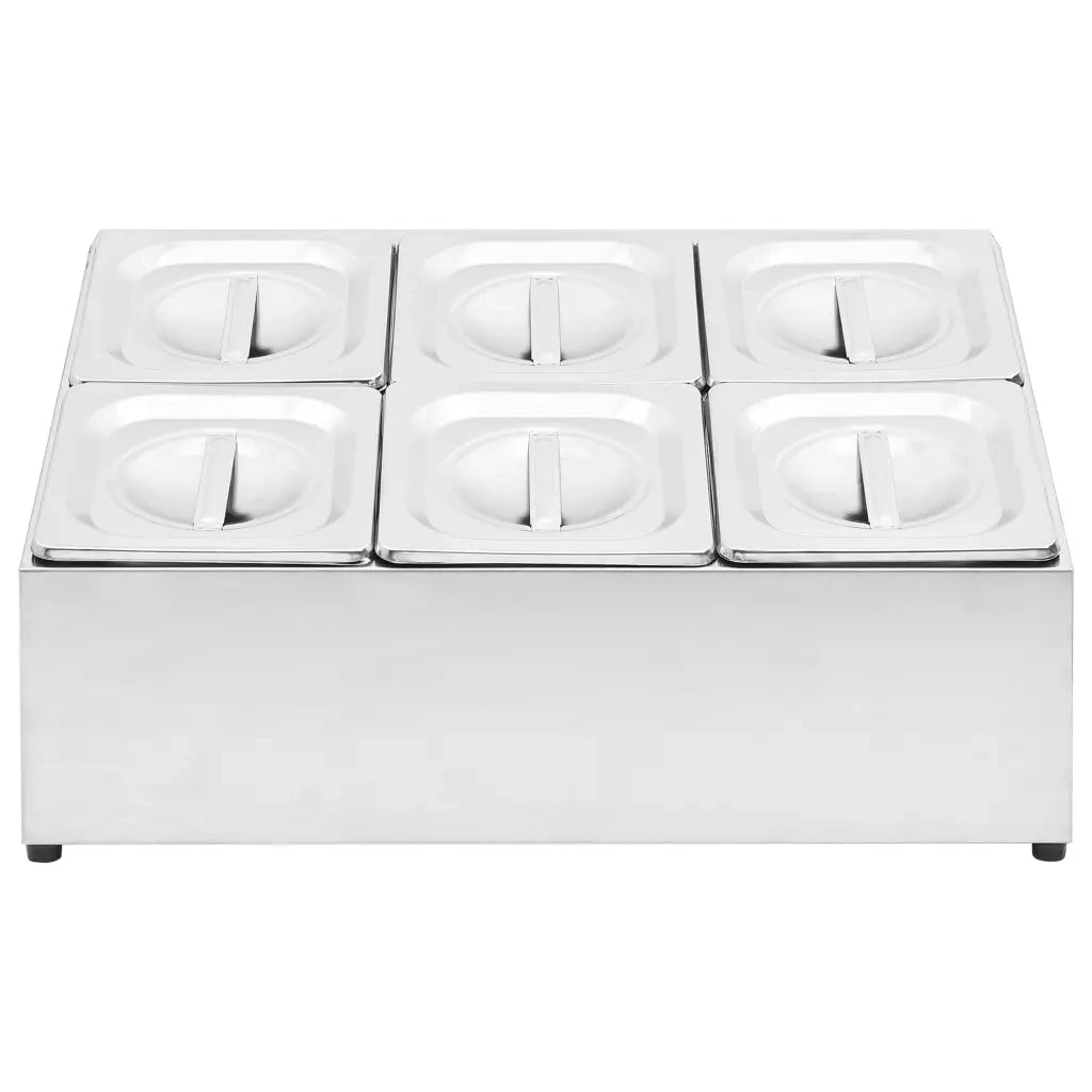 Supporto Gastronorm con 6 Contenitori GN 1/6 in Acciaio Inoxcod mxl 129369