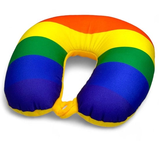 Cuscino per pavimento con chiusura a vite - Dimensioni 28 x 28 cm - Materiale Polyester - Disegno Arcobaleno - Molto morbido e confortevole