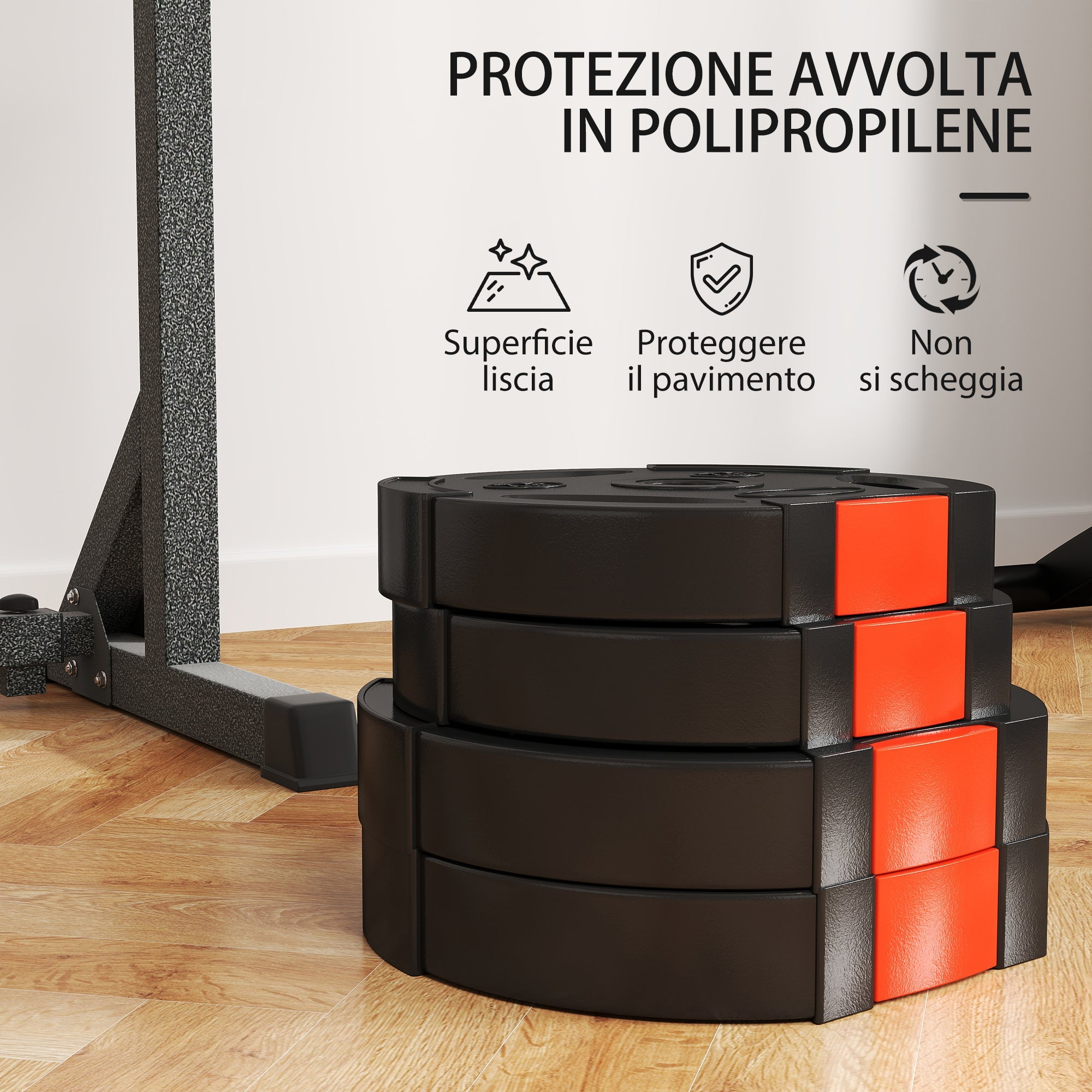 Set di 4 Dischi Pesi per Bilanciere totale 30KG - 2x5kg e 2x10kg