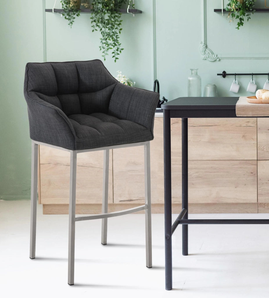 Barhocker Damaso E Stoff mit 4-FuЯ Gestell