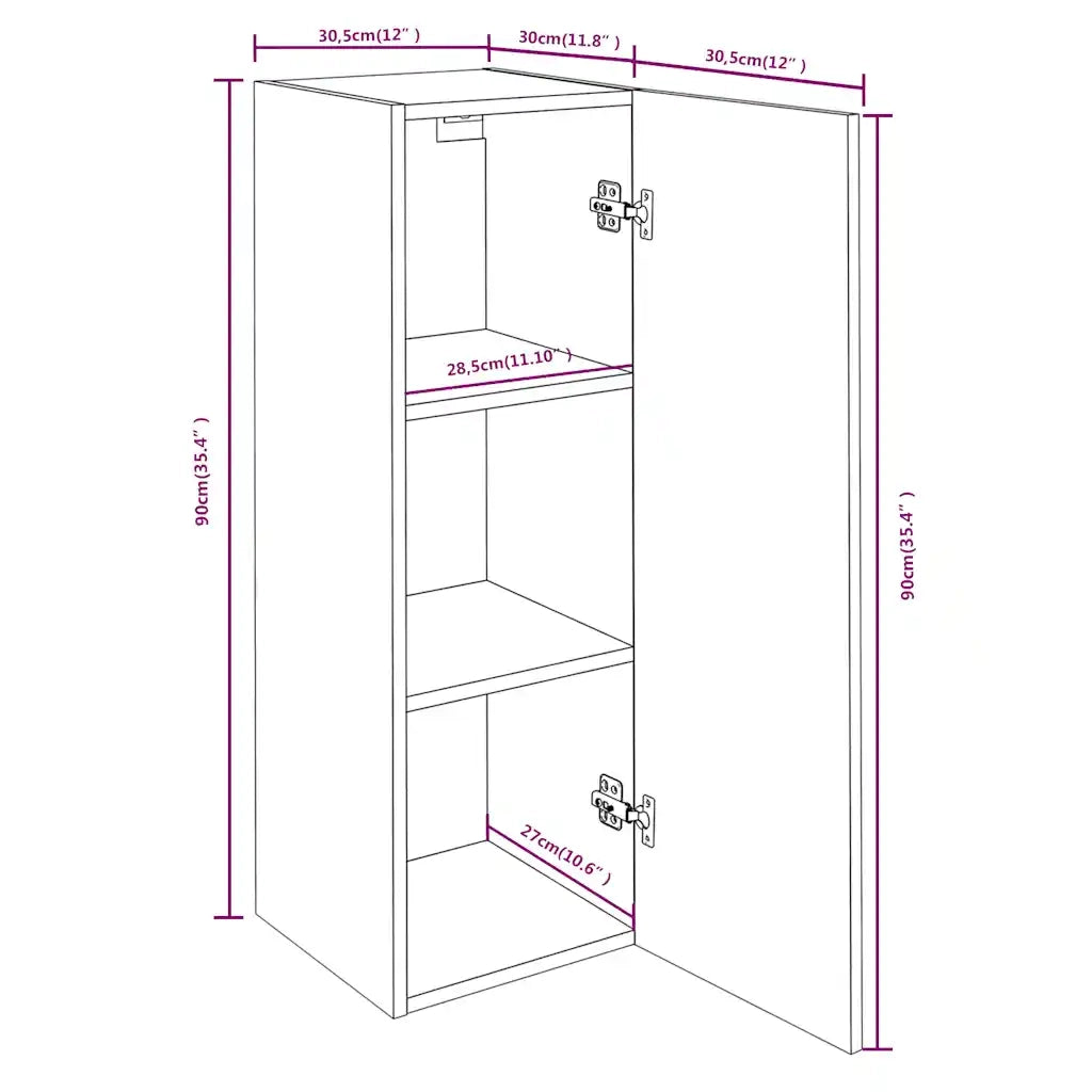 Mobile TV Grigio Sonoma 30,5x30x90 cm in Legno Multistrato 815749