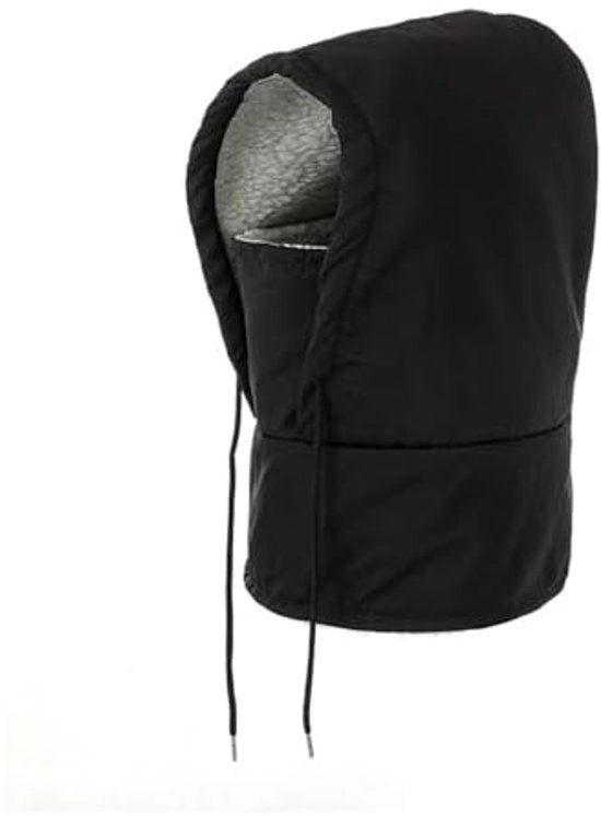 Capuchon impermeabile con imbottitura in piuma, guantiere invernale per uomo e donna, mantiene caldo testa e collo, nero
