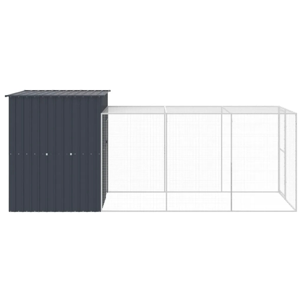Pollaio con Area Corsa Antracite 165x455x181 cm Acciaio Zincato 3189109