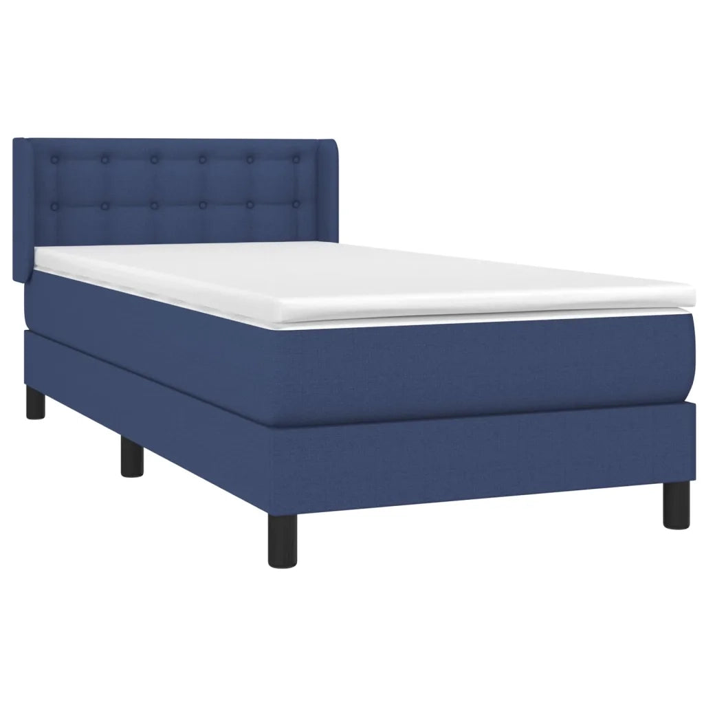Giroletto a Molle con Materasso-Struttura Letto Blu 90x200 cm inTessuto 831698