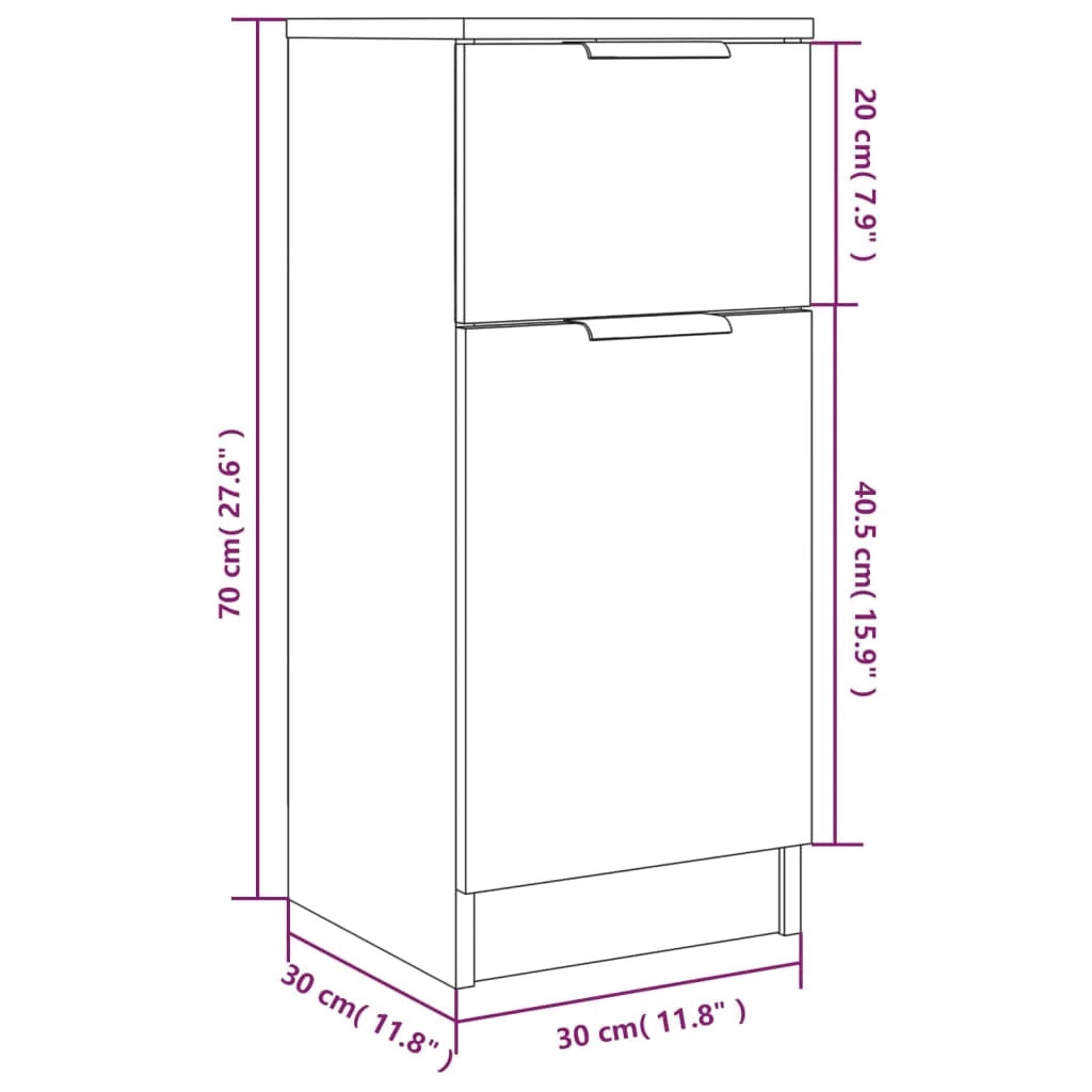 Buffet credenza cassettiera mobiletto mobile contenitore organizer per cucina soggiorno salotto 30 x 30 x 70 cm legno ingegnerizzato bianco 02_0030219