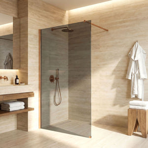 Parete Doccia Rea Flexi Grey / Brush Copper 90