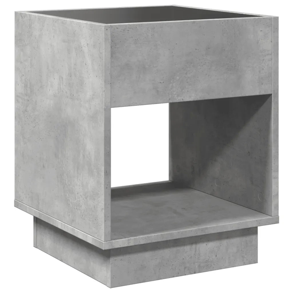 vidaXL Comodino con LED Infinity Grigio Cemento 40x40x50 cm