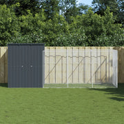 Casetta Cani con Corsa Antracite 165x455x181 cm Acciaio Zincato 3189099