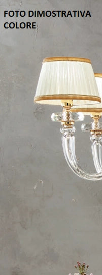 APPLIQUE BACH 1 LUCE CRISTALLO E ORO H.36CM CON PARALUME