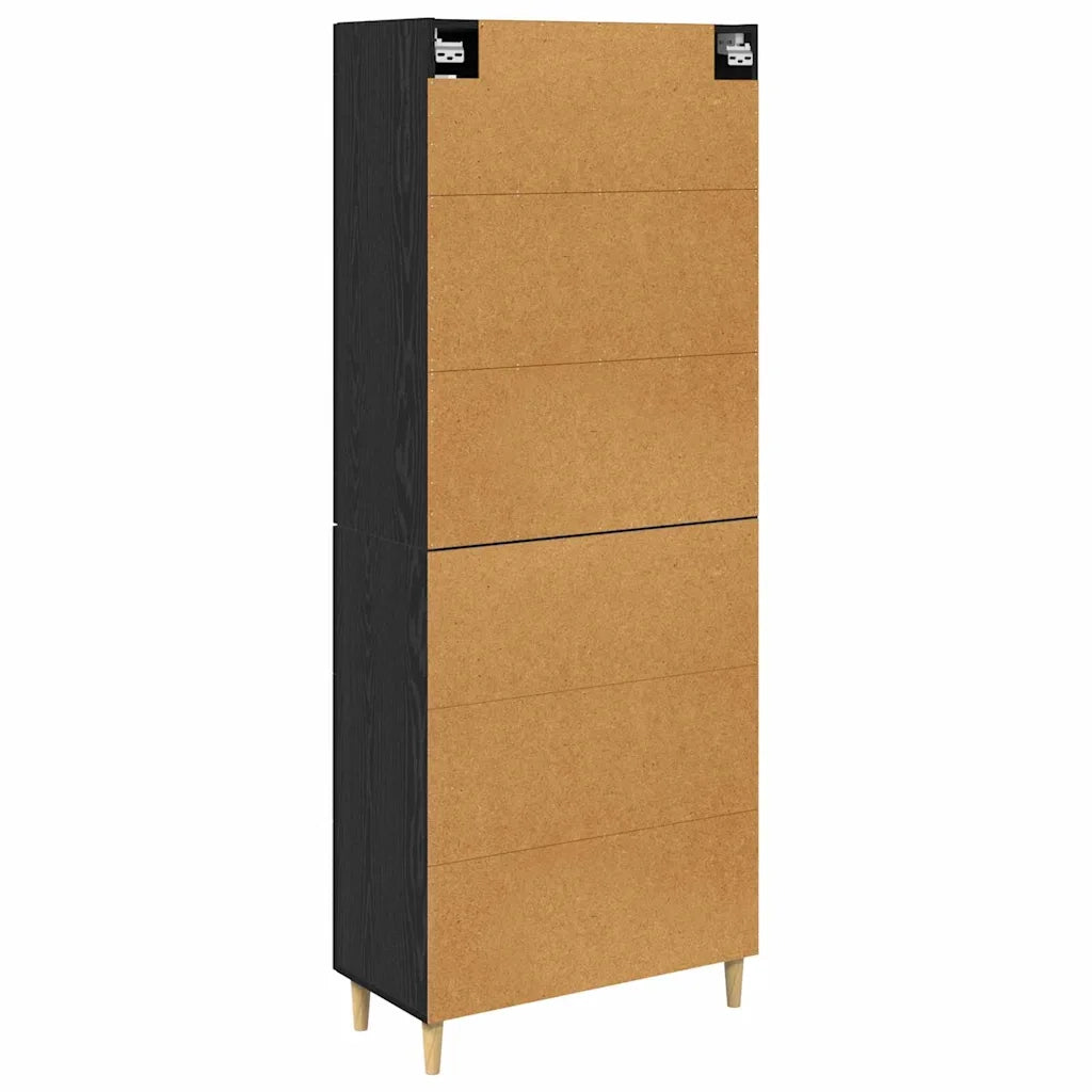 Credenza Rovere Nero 34,5 x 34 x 180 cm Legno multistrato