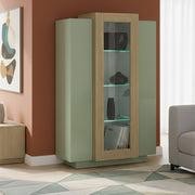 Mobile Espositore Severino, Vetrina 7 Ripiani Made in Italy, 80x38x120.5h cm Verde
