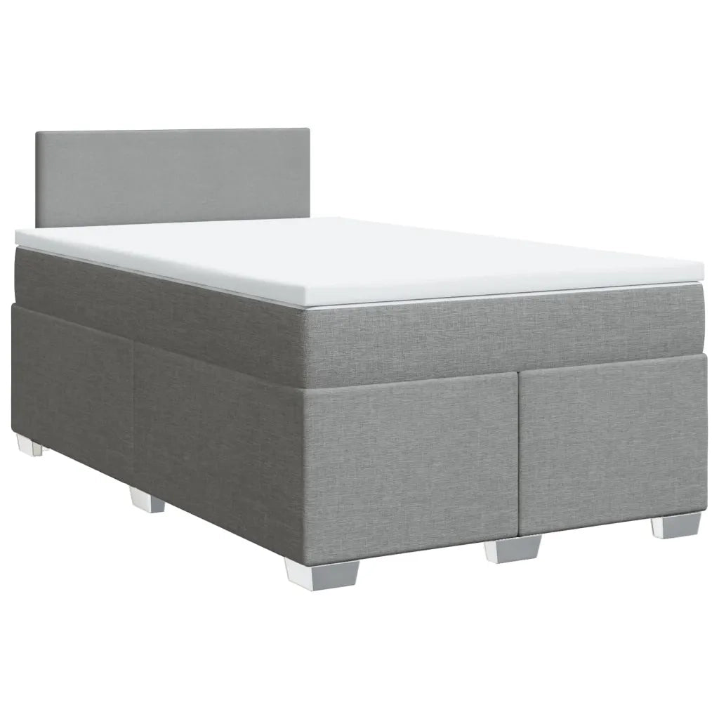 Giroletto a Molle con Materasso Grigio Chiaro 120x190cm Tessuto