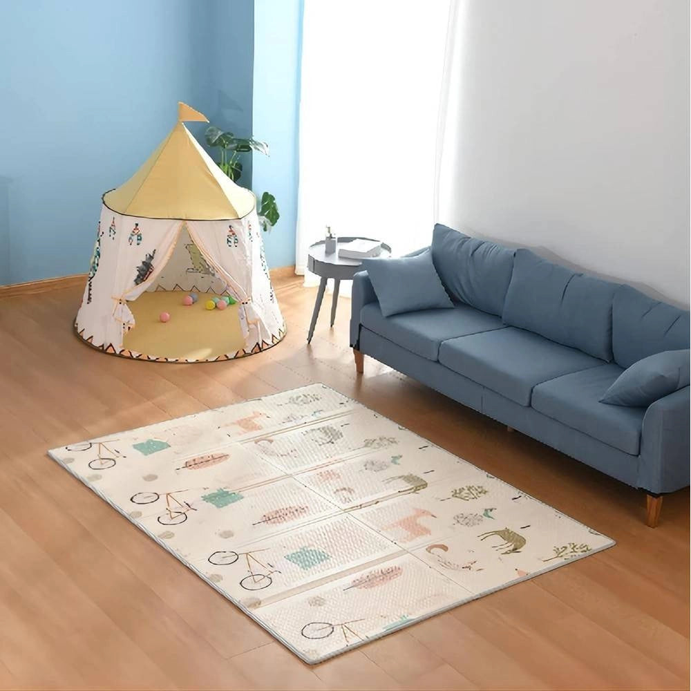 Trade Shop - Tappeto Da Gioco Per Bambini Neonato Xpe Schiuma Pieghevole Portabile 180x200 Cm -
