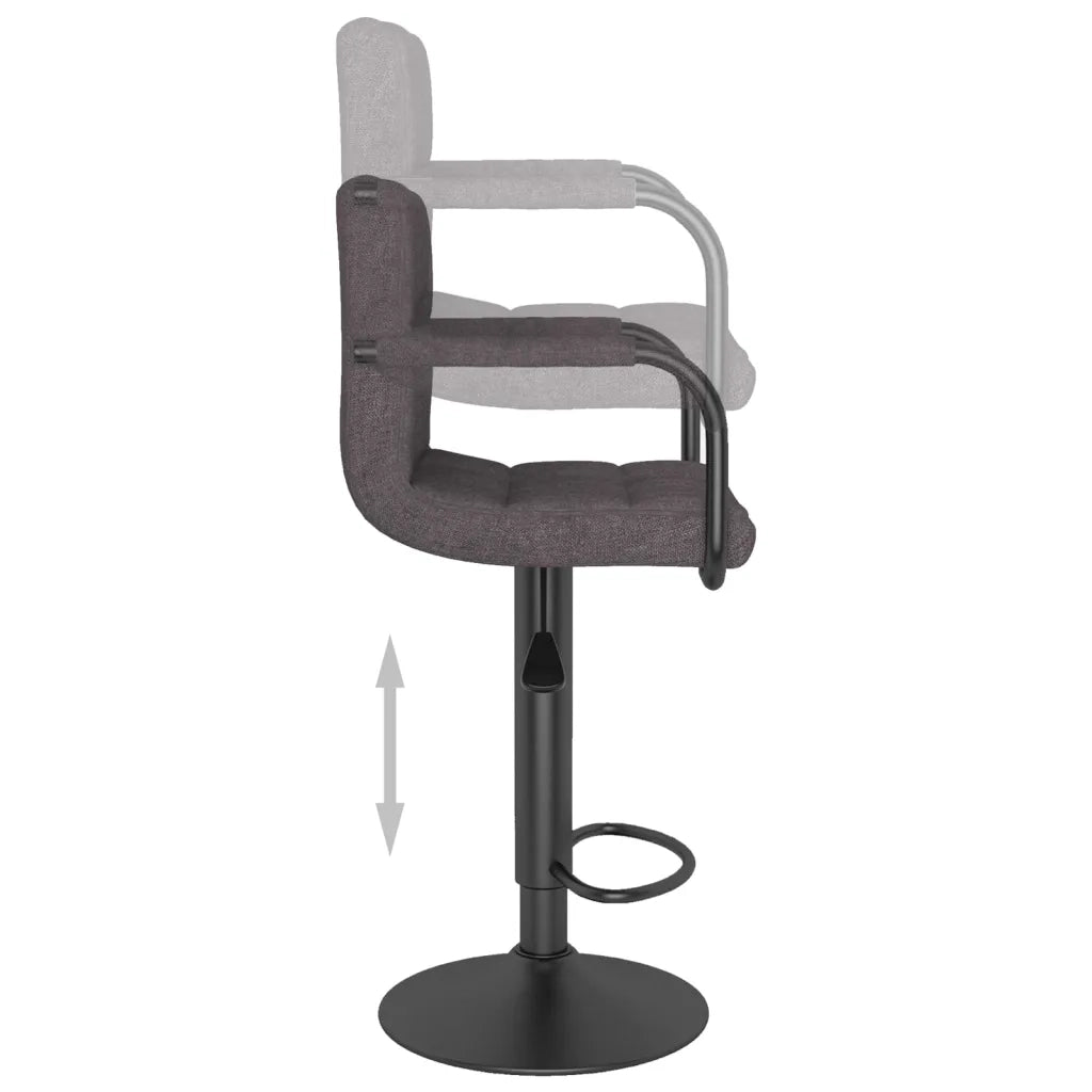 Sgabelli da Bar 2 pz Tortora in Tessuto 334644