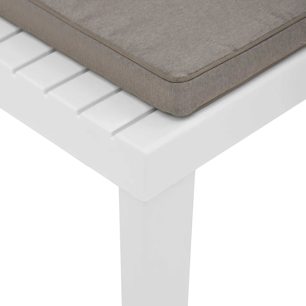 Poltroncina-Poltrona da Giardino con Cuscino in Plastica Bianca