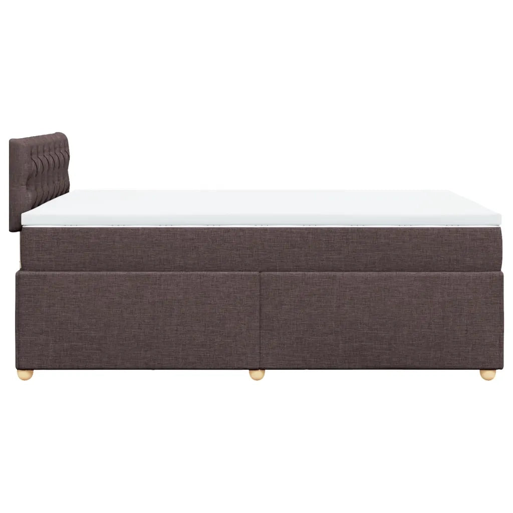 Giroletto a Molle con Materasso Marrone Scuro 120x200cm Tessuto
