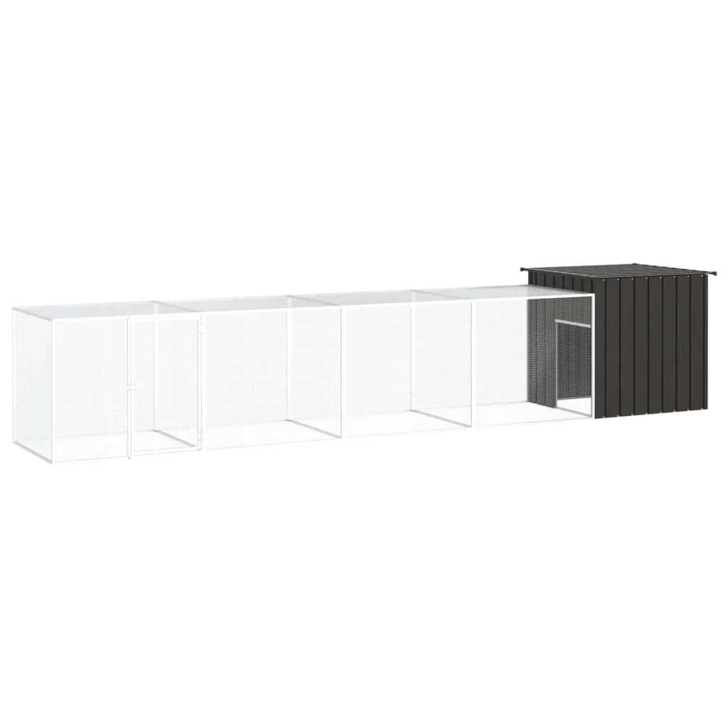 Recinto per pollaio in acciaio zincato antracite 500 x 91 x 100 cm 02_0043928