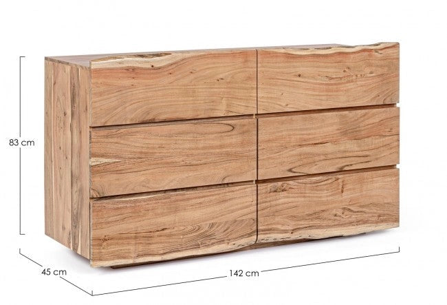 Cassettiera 6 Cassetti 142x45x83h cm Aron