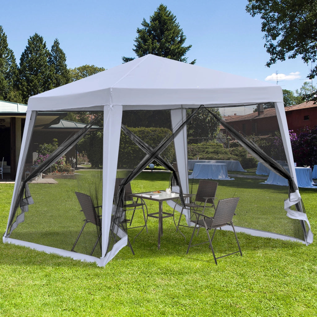 Gazebo da giardino ¨C zephmum ¨C grigio metallo + poliestere 3x3 m