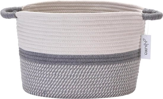 Opacchettatura di corda di cotone - Wastebasket pieghevole per la camera dei bambini con maniglie