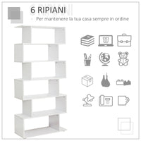 Libreria di Design Mobili Ufficio Scaffale in Legno 80x24x191 cm Bianco
