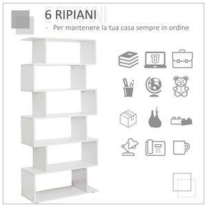 Libreria di Design Mobili Ufficio Scaffale in Legno 80x24x191 cm Bianco