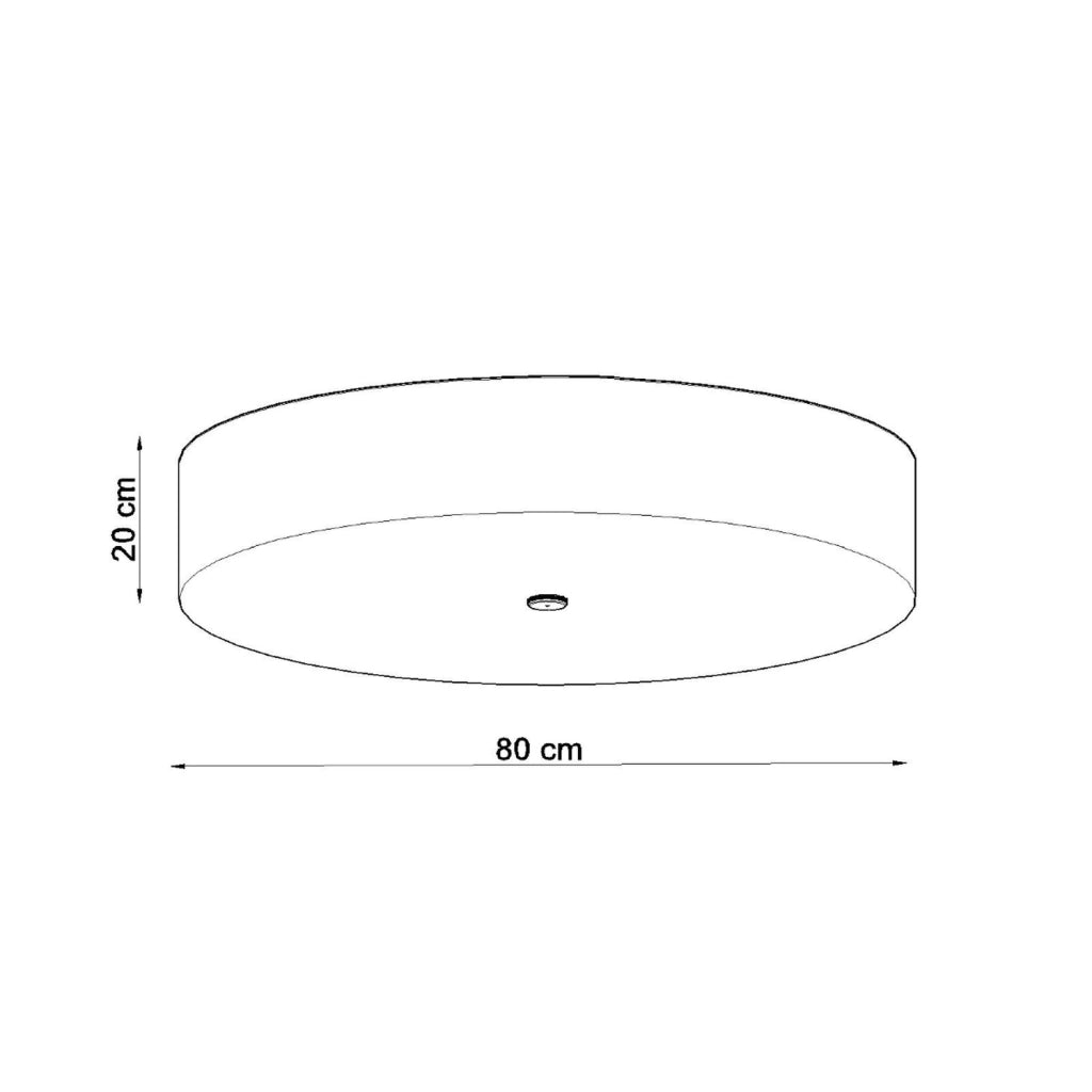 Lampadario da soffitto rotondo a 6 luci serie SKALA in tessuto bianco, vetro e acciaio, 80 cm