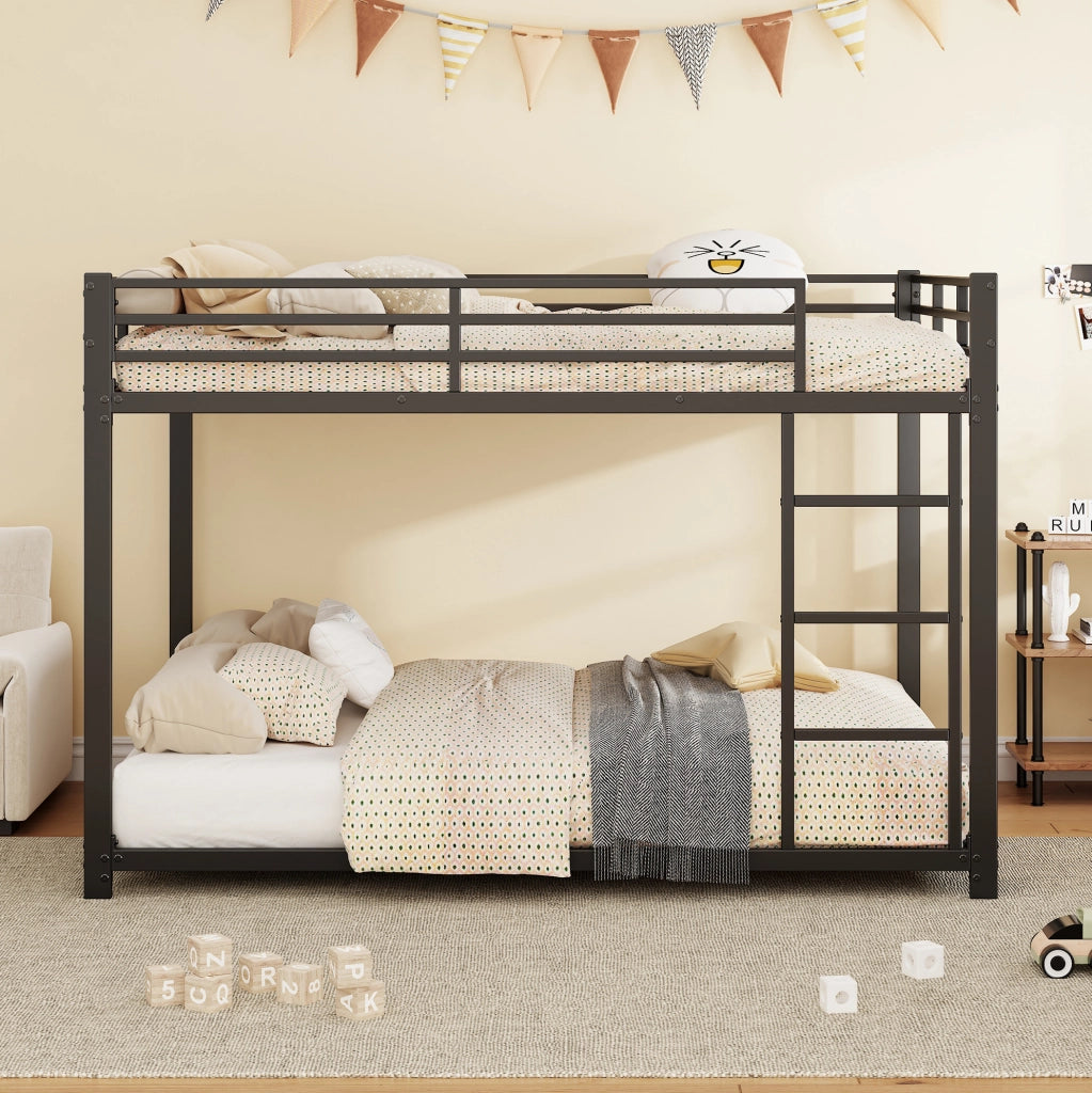 Letto a castello 140x200 cm; struttura salvaspazio; metallo; nero