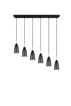 Lampada a Sospensione da Interno  E14 in Metallo Nero Opaco