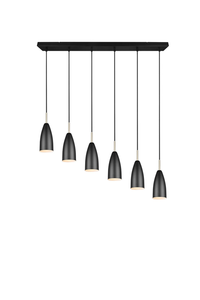 Lampada a Sospensione da Interno  E14 in Metallo Nero Opaco