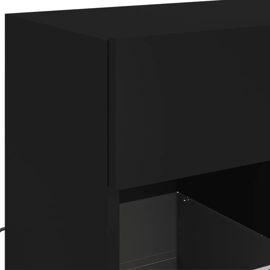 Mobile TV a Parete con Luci LED Nero 58,5x30x60,5 cm 837093