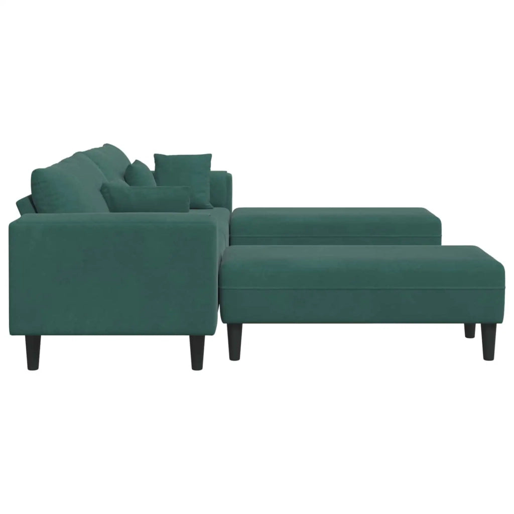 Divano 3 pcs Verde Scuro 250 x 188 x 76 cm Velluto 3335174