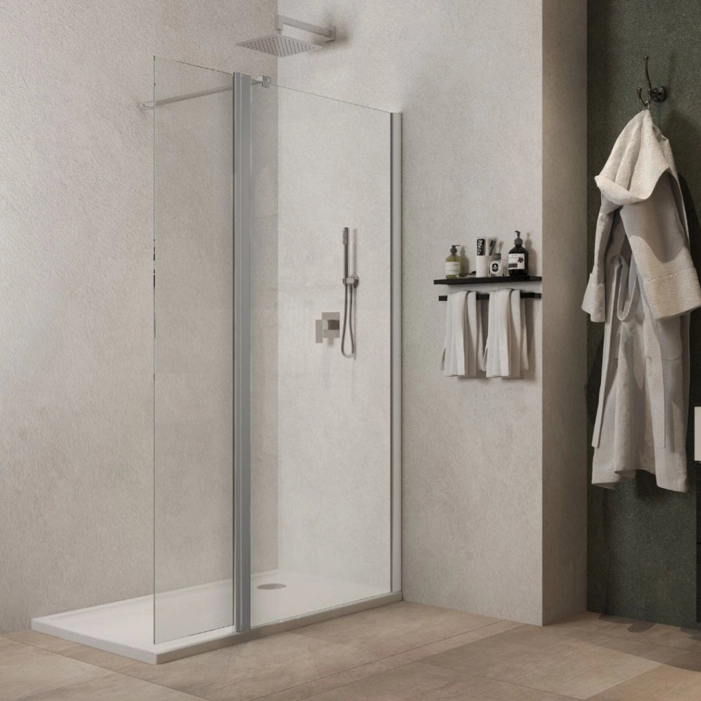 Parete doccia walk in basculante lorna l112f cristallo 8 millimetri 117-119 cm