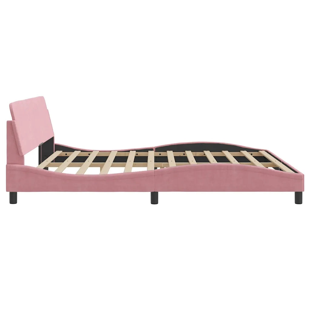 Giroletto-Struttura Letto Dover Rosa 200x200 cm in Velluto
