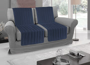 Copridivano A Fasce Trapuntate Proteggi Seduta Modello Stripe Colore Blu - 1 Coppia - Blu