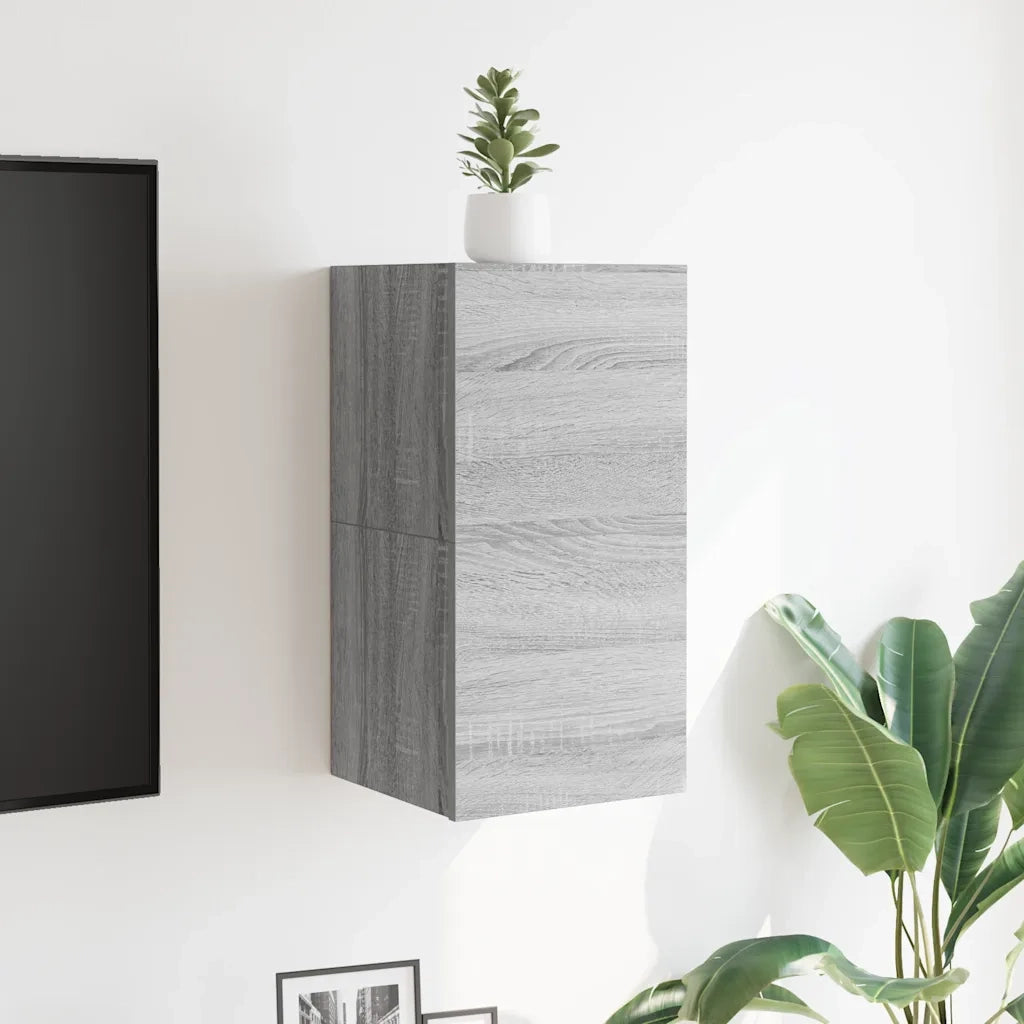 Armadietti TV Montati a Parete 2pz Grigio Sonoma 30,5x30x30 cm cod mxl 16480