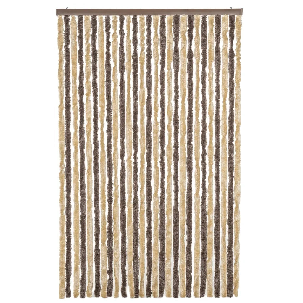 Tenda Antimosche Marrone Scuro e Beige 118x220 cm in Ciniglia 4004885