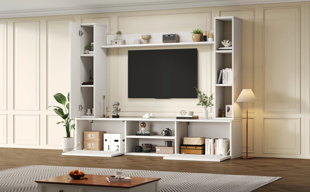 Cassettiera TV bianca in truciolato lunghezza 180 cm