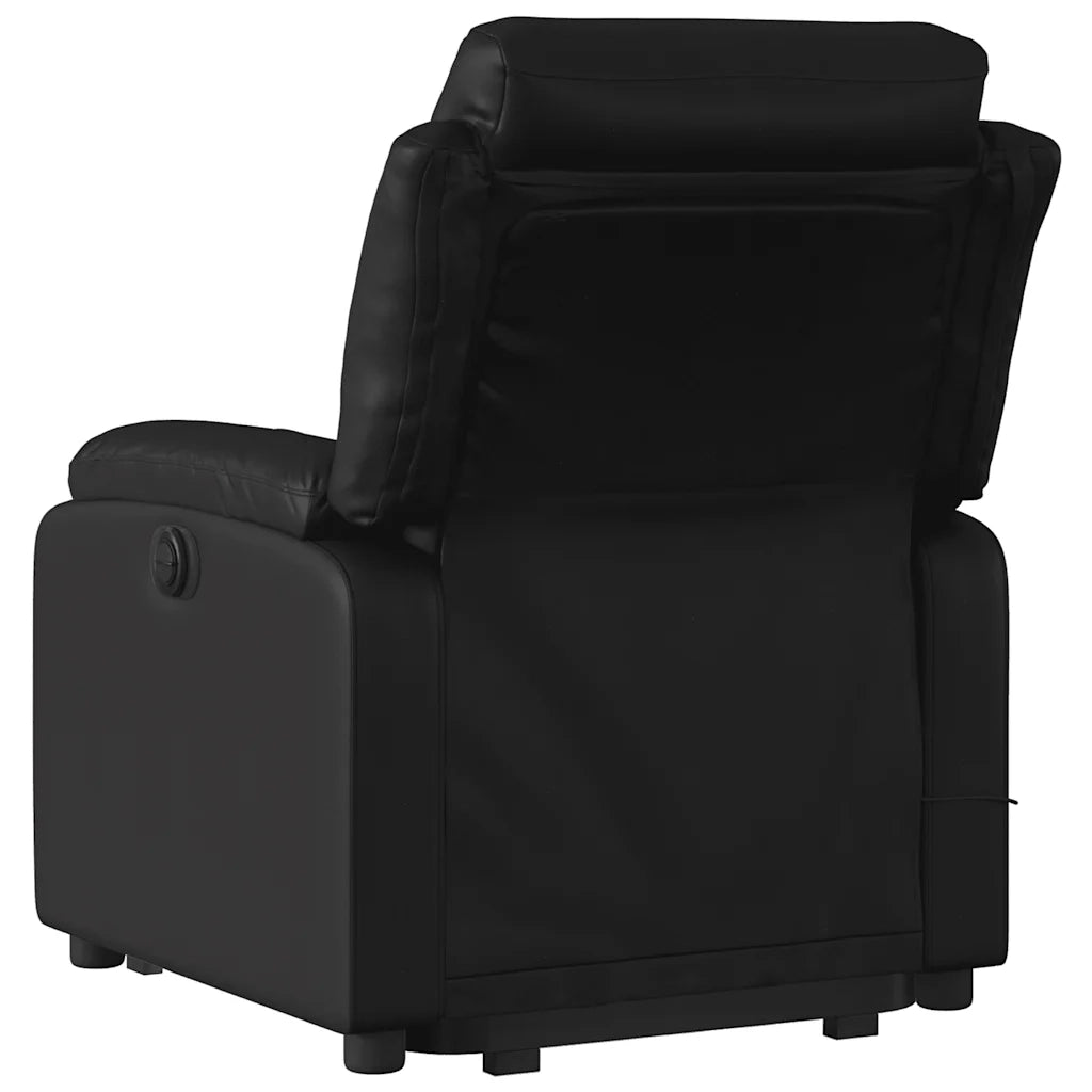 Poltrona Alzapersona Reclinabile Massaggio Nero Similpelle 3205049