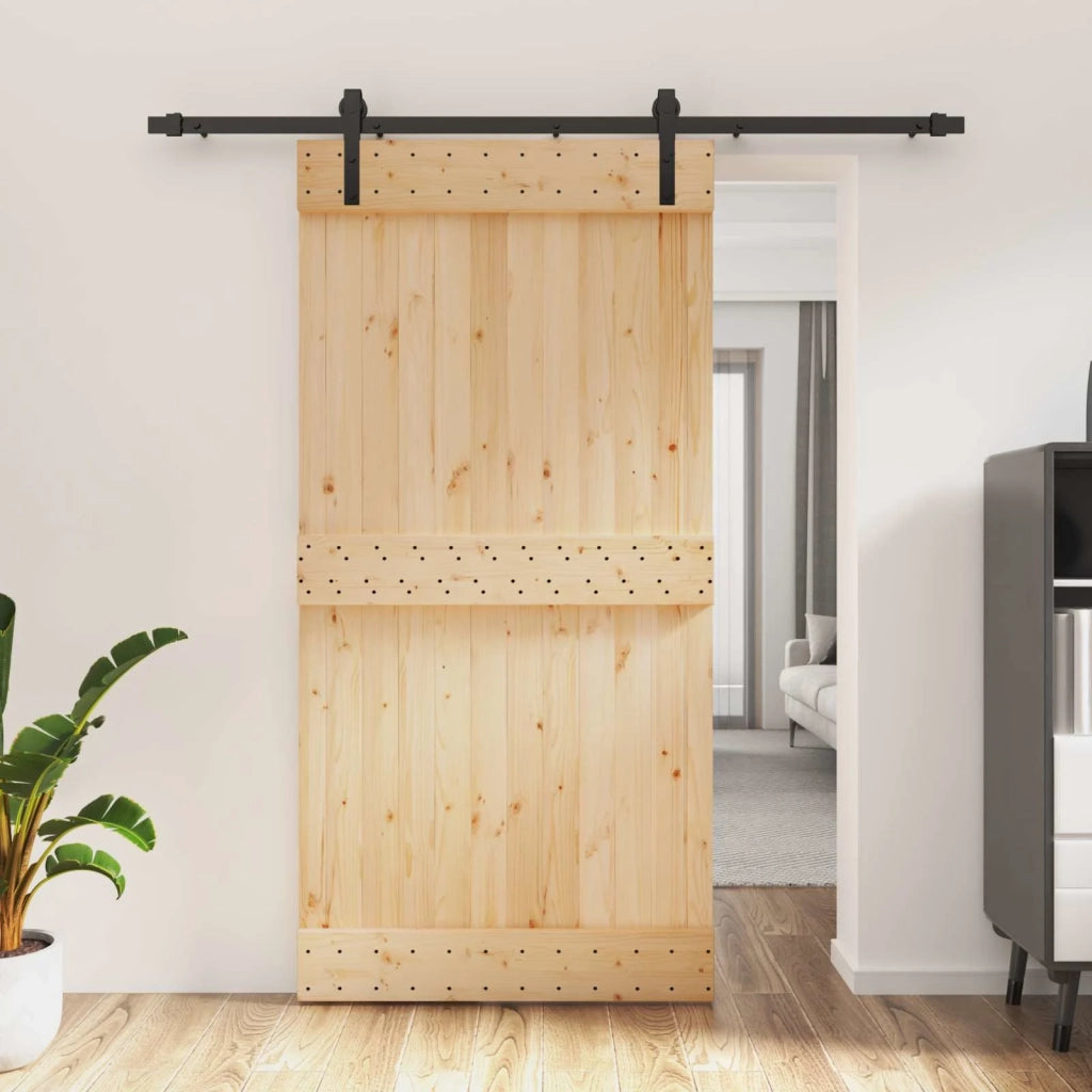 Porta scorrevole Naturale e Nero 100 x 210 cm