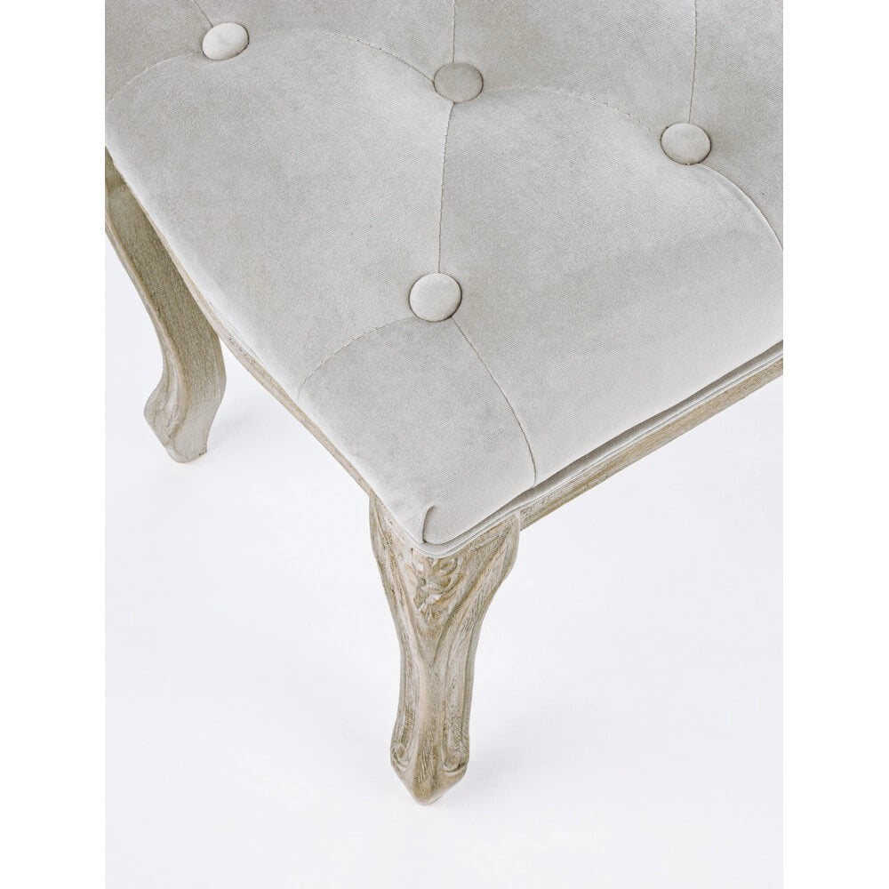 Panca imbottita in tessuto con gambe in legno stile classico - ARIANNA