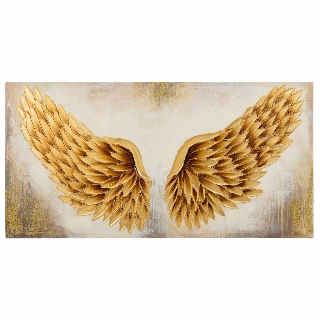 Quadro dipinto a mano con rilievo oro 50x100x3h