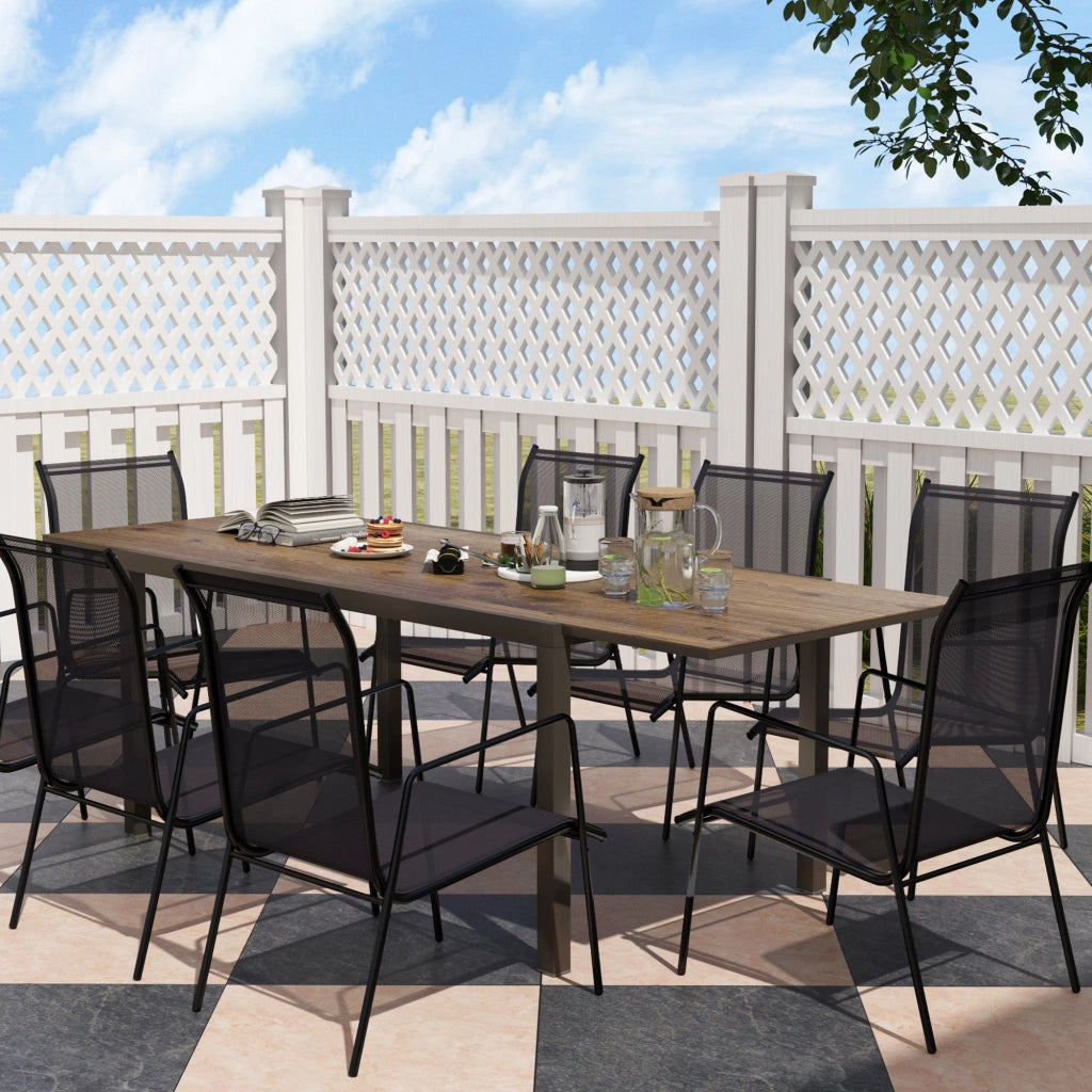Tavolo da Giardino 160-240x90x74 cm per 6-8 Persone Piano Effetto Legno